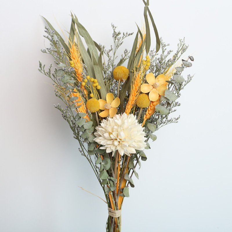 Real Nordic style Rose Cotton Eucalyptus Daisy Dried Flower Bouquet for Living Room Home Decoration