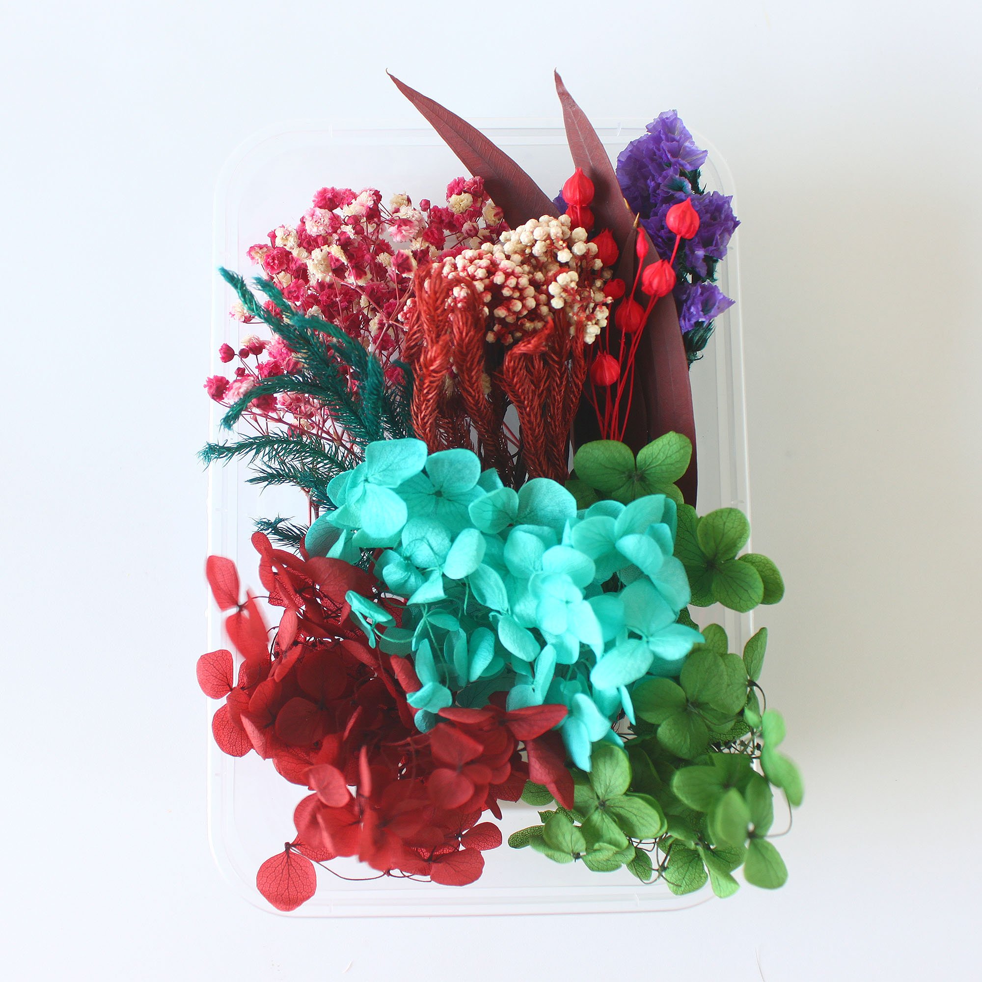 Wholesale Preserved Eterna Epoxy Resin Pendant Necklace Craft Diy Floral Box Natural Dried Hydrangea Flower Dry Plant