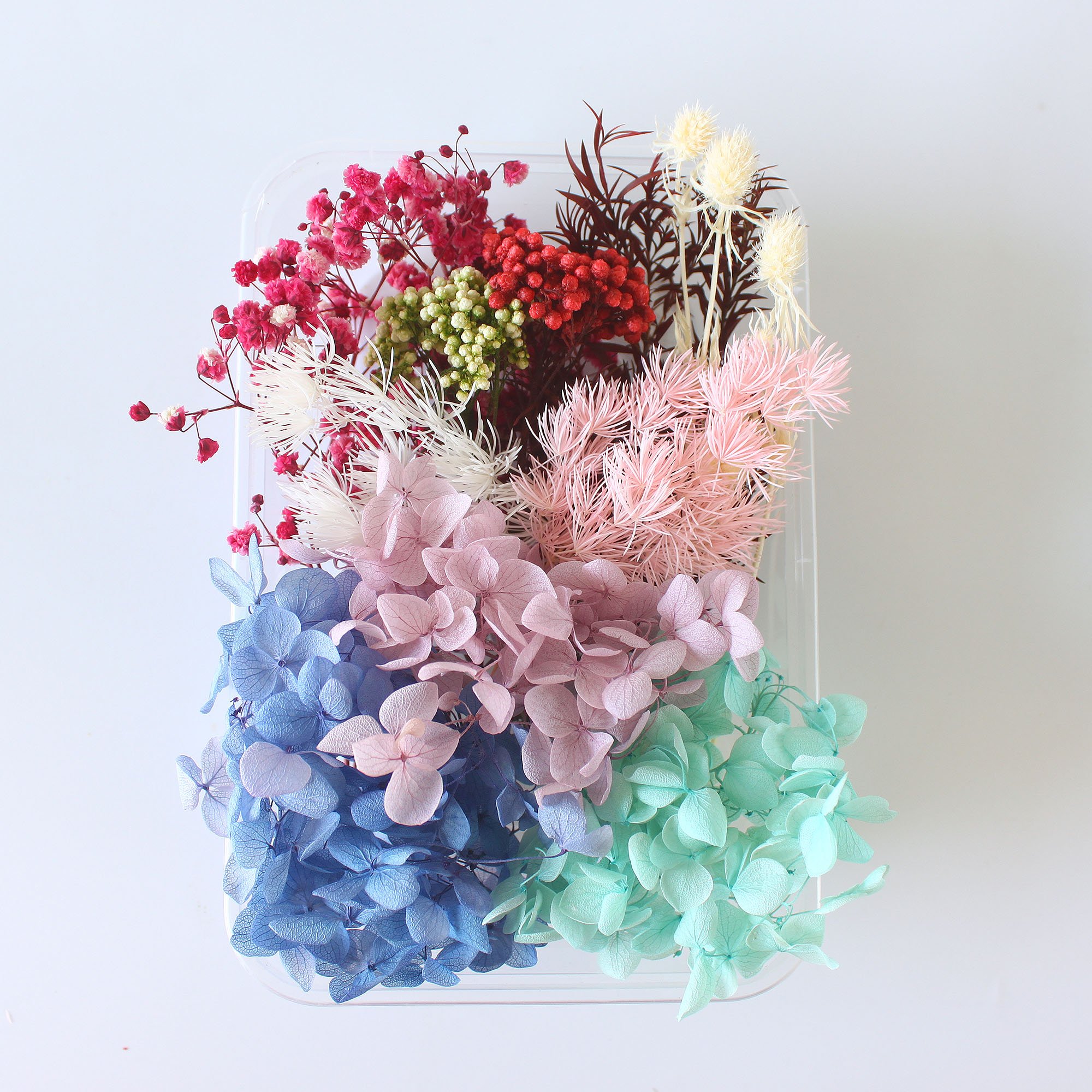 Wholesale Preserved Eterna Epoxy Resin Pendant Necklace Craft Diy Floral Box Natural Dried Hydrangea Flower Dry Plant