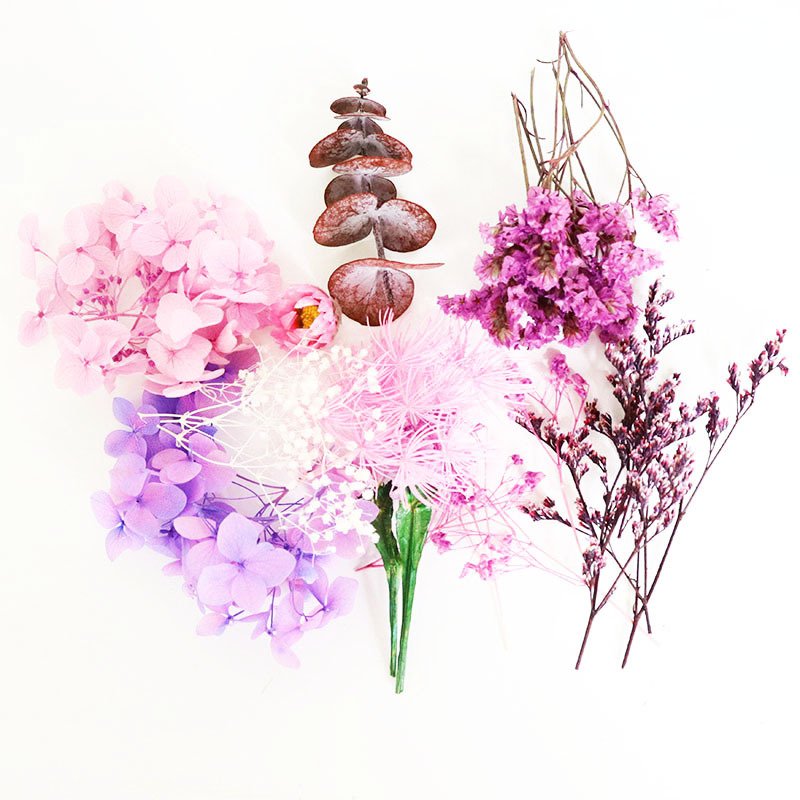 A-5 Mixed real touch handmade preserved hydrangea dried flower raw material diy decor for candle making
