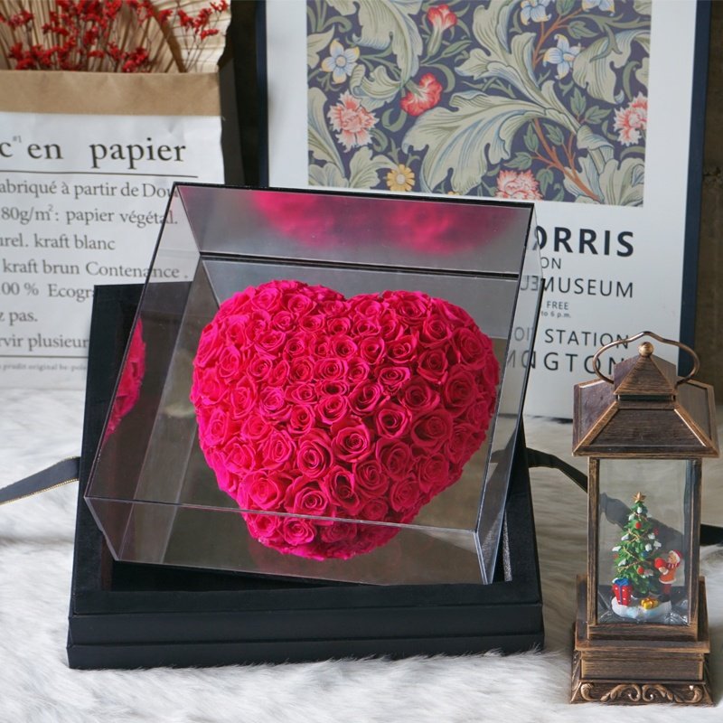 New Mother Valentine Day Gift Bouquet Cajas Para Rosas Decorative Flowers Box Eternal Preserved Rose in Acrylic Gift Sets