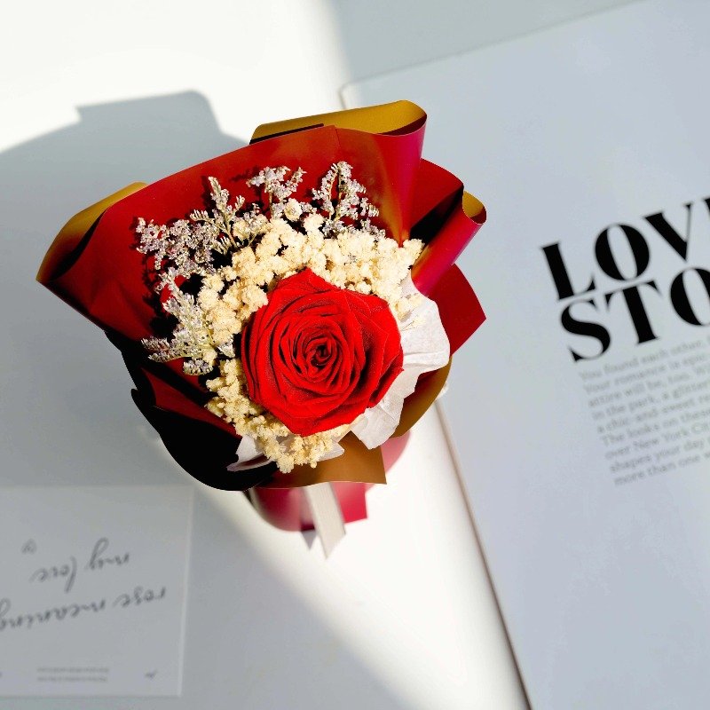 Dried Flower babysbreath Immortal Fleur Eternity Bloom Preserved Forever Roses Photo frame Props Bouquets For centerpiece decor