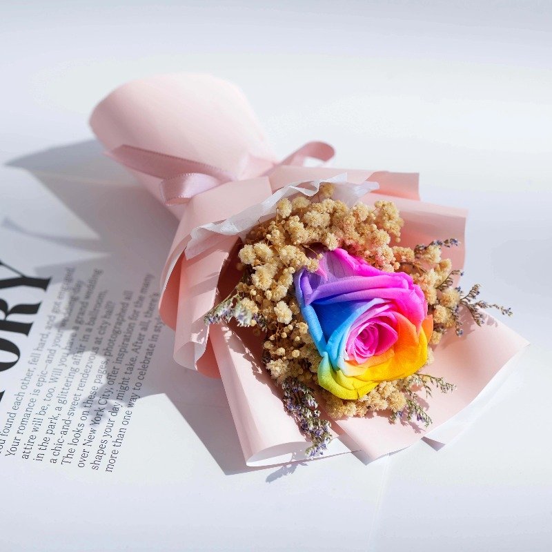 Dried Flower babysbreath Immortal Fleur Eternity Bloom Preserved Forever Roses Photo frame Props Bouquets For centerpiece decor