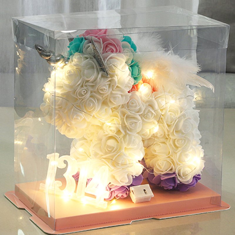 Wholesale PE Christmas Gift Simulation Flower Unicorn Valentine's Day Creative Gift Rose Unicorn with Gift Box