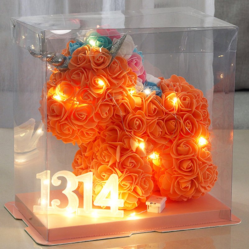 Wholesale PE Christmas Gift Simulation Flower Unicorn Valentine's Day Creative Gift Rose Unicorn with Gift Box