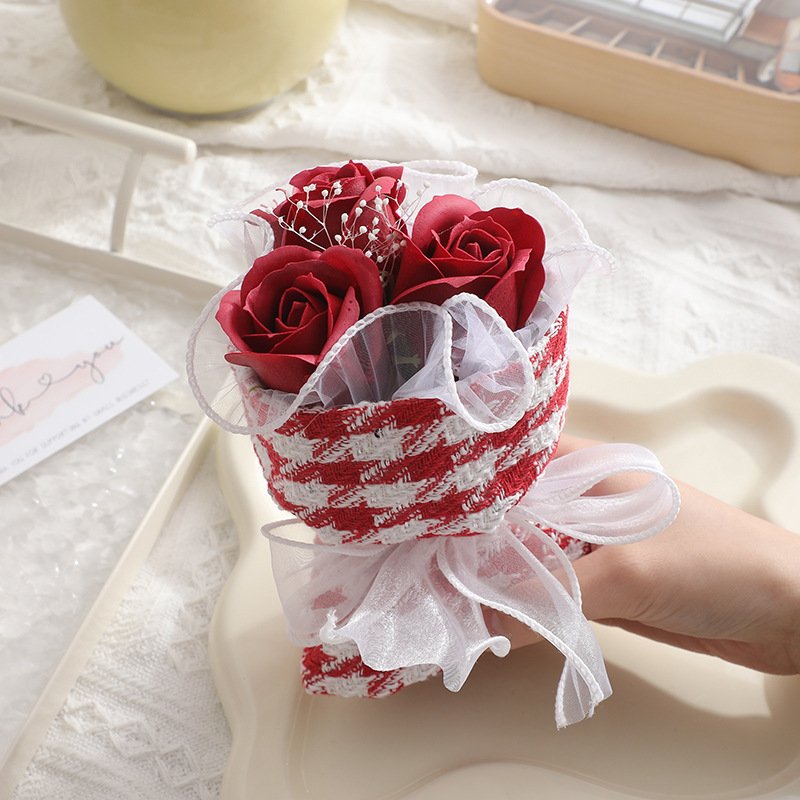 Valentine's Day Flowers Gifts Artificial Soap Flowers Bouquet Dried Flower Bouquet Christmas Gift Home Decoration