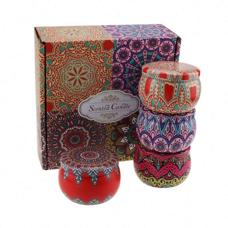 Holiday Birthday Mother'S Day, Gift Bath Yoga 2.2 Oz Fragrance Tin Jars Luxury Soy Wax Scented Candles Gifts Sets For Women/