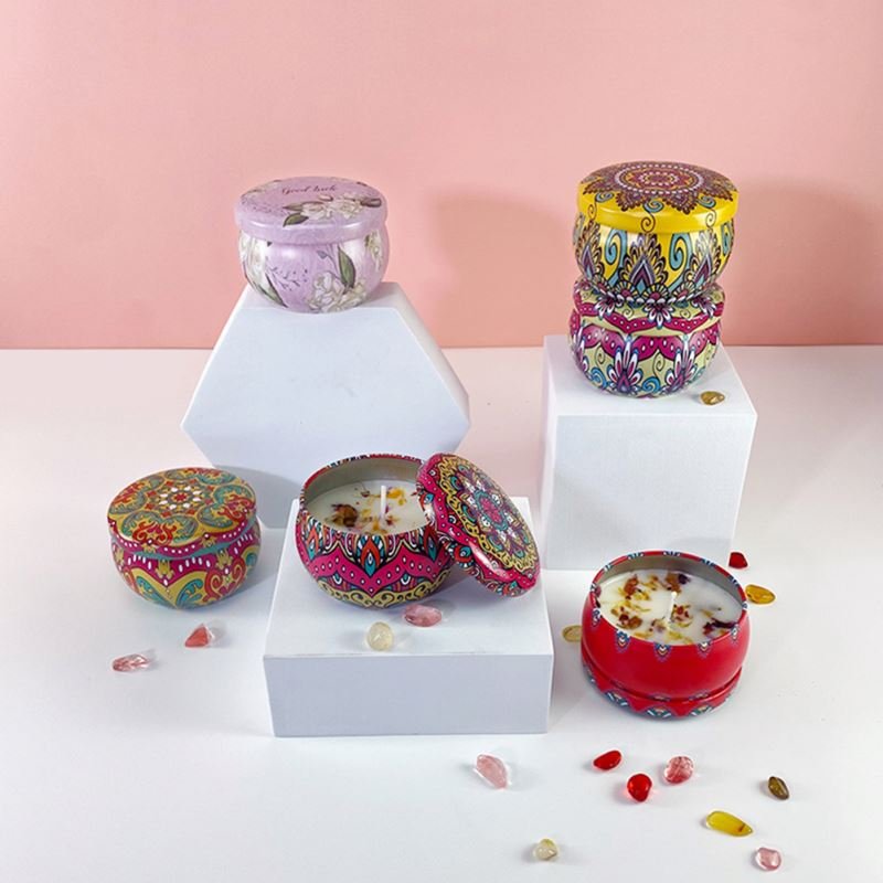 Holiday Birthday Mother'S Day, Gift Bath Yoga 2.2 Oz Fragrance Tin Jars Luxury Soy Wax Scented Candles Gifts Sets For Women/