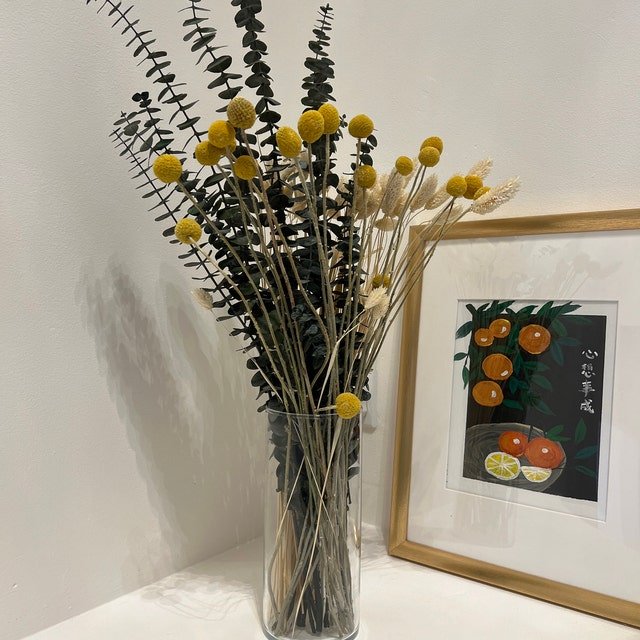 Dried Preserved Flowers Arrangements Vase Filler Dry Flower Bouquet Craspedia Natural Dried Billy Balls