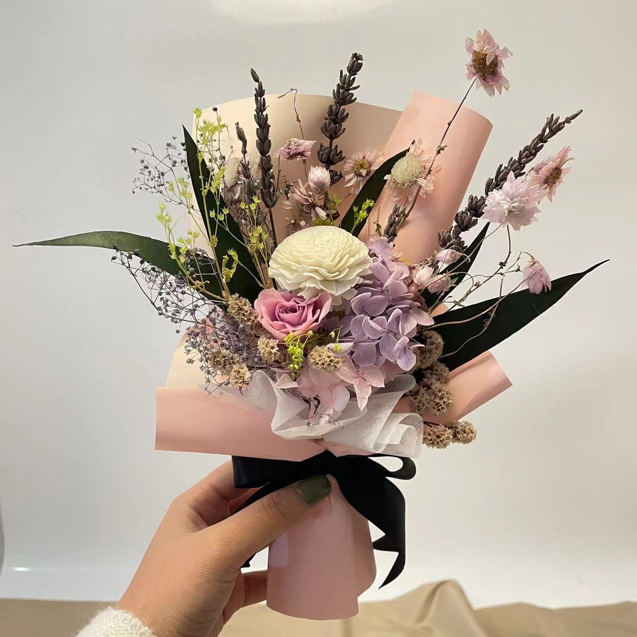 purple dried floral arrangement boho wedding deco large bouquet bridal bouquets dried floral butterfly bouquet
