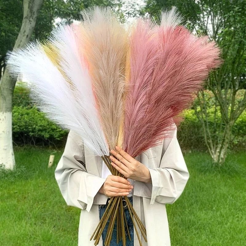 1pc 81cm Artificial Pampas Grass Dried Reed Flowers Bouquet Fake Plants For Wedding Home Room Decor Rabbit Tail Grass Christmas