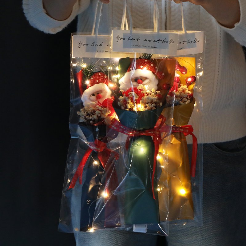 Christmas decor Valentines day Mothers novelty gift artificial rose preserved eternal flowers with light teacher birthday gift