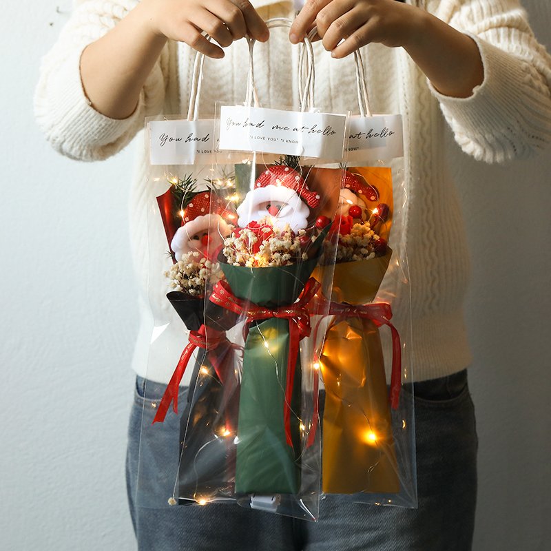 Christmas decor Valentines day Mothers novelty gift artificial rose preserved eternal flowers with light teacher birthday gift