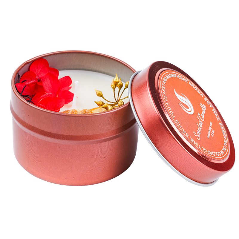 Wholesale Custom Candle Private Label Luxury Essential Oil Soy Wax Scented Dried Flower Candles With Gift Box