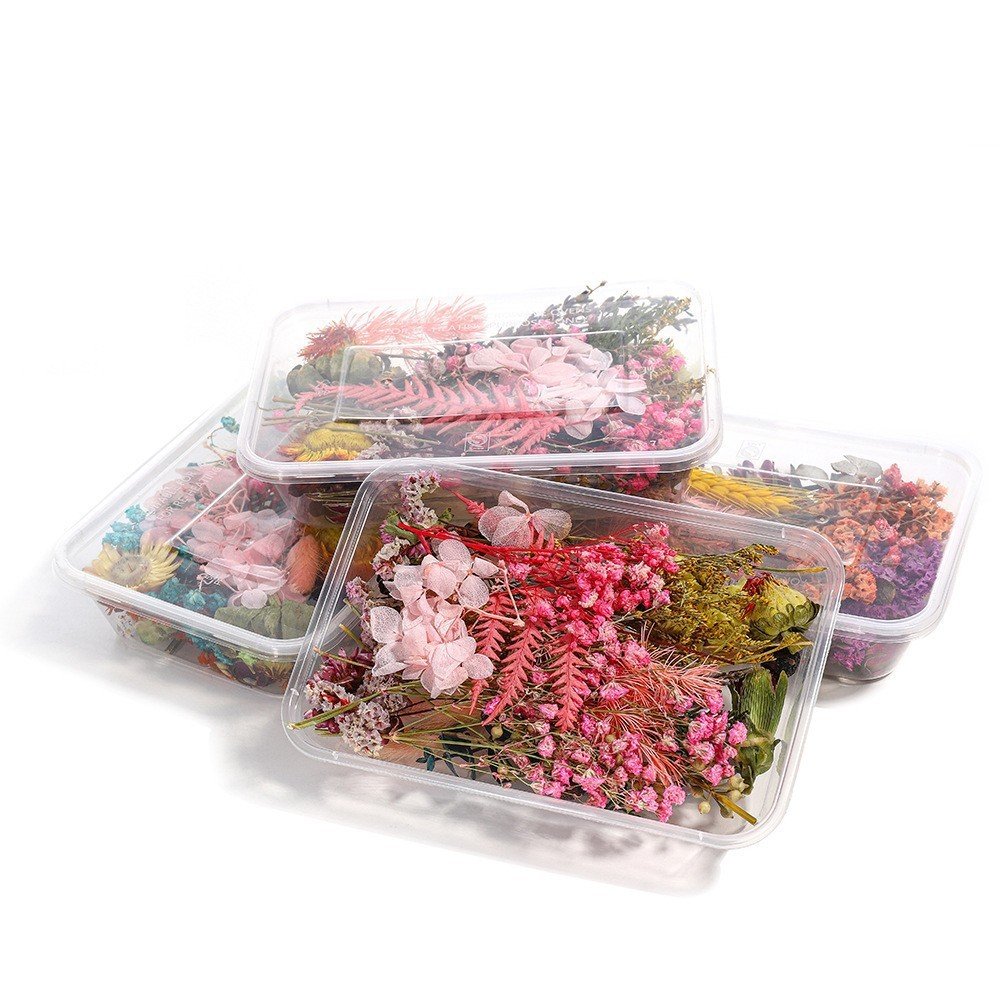 Natural Dried Pressed Flowers Leaves Set Mixed Dried Flowers Colorful Real Dry Flowers for DIY Candle Resin Jewelry Nail Crafts