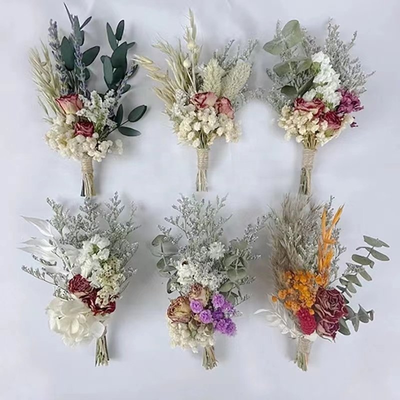 Mixed mini dried flower bouquet DIY decorations arrangements wedding party corsage floral decor event favors table centerpieces