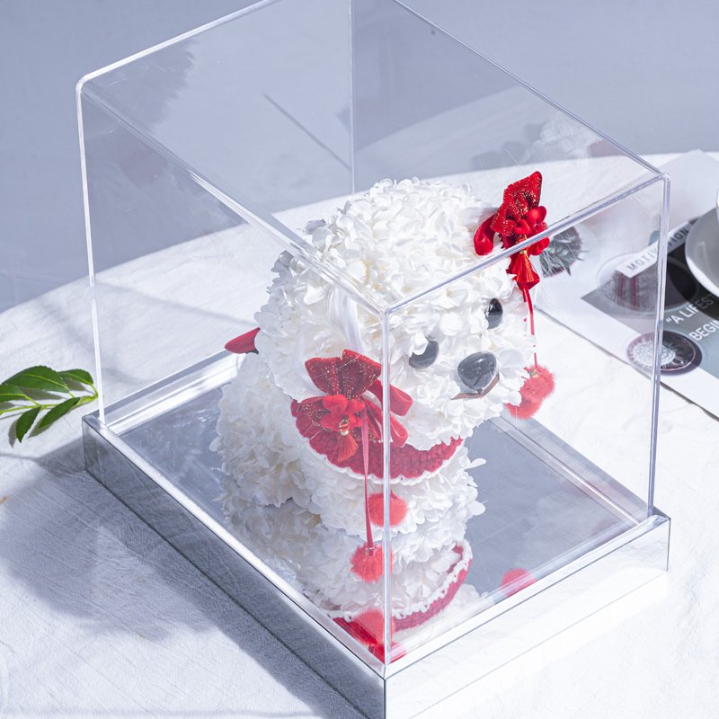 Forever Rose Box Everlasting Eternal Stabilized Preserved Perpetual Dog Flowers Mother's Day Celebration Real Rose