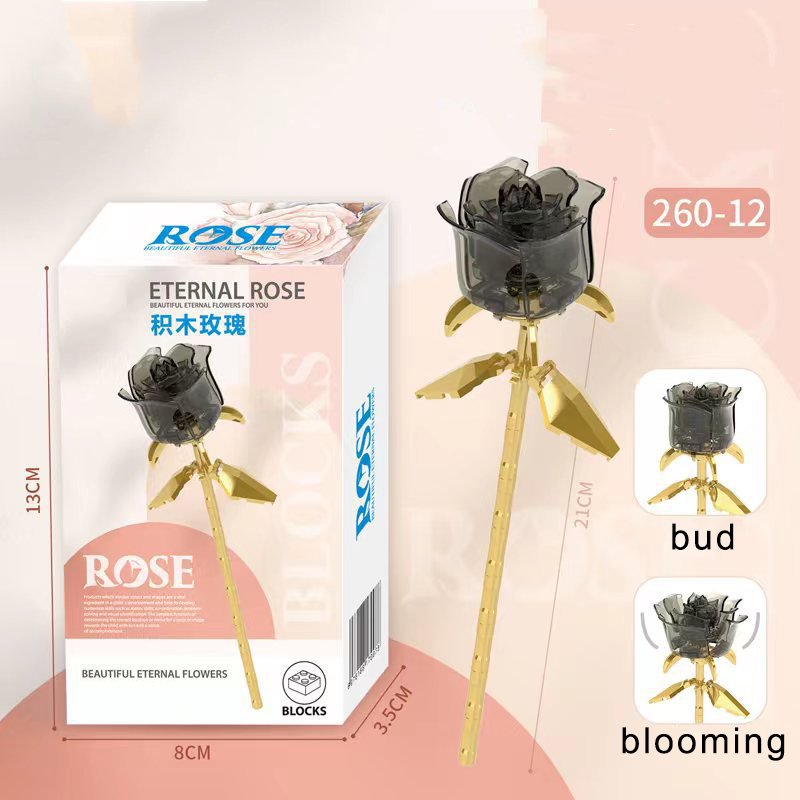 hot sale children toy kits flowers handmade diy lego flower bouquet roses