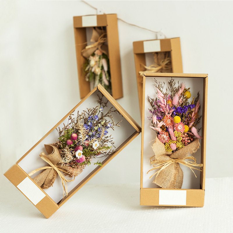 European style natural dried flower and preserved rose bouquet for home decoration