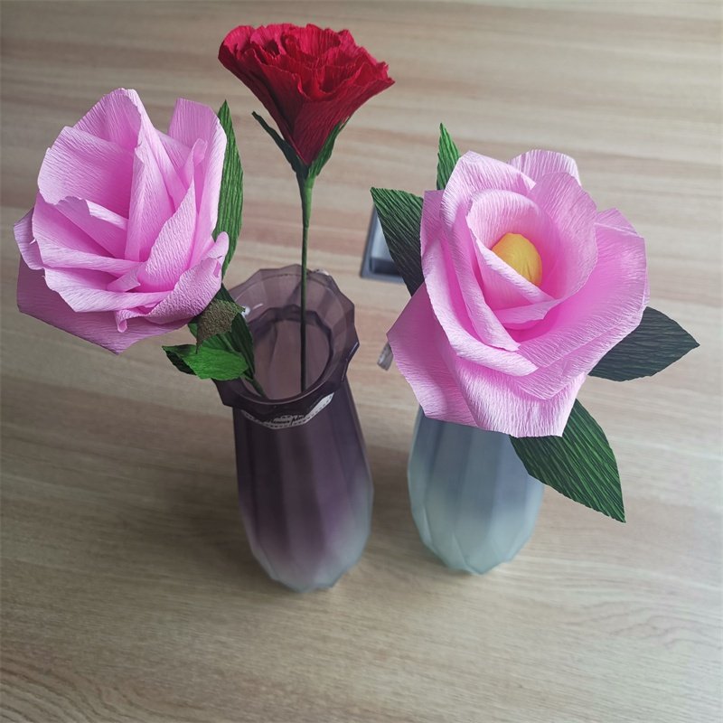 New China handmade or DIY high quality customized party or wedding decorative crepe paper flowers dried flowers/pampas