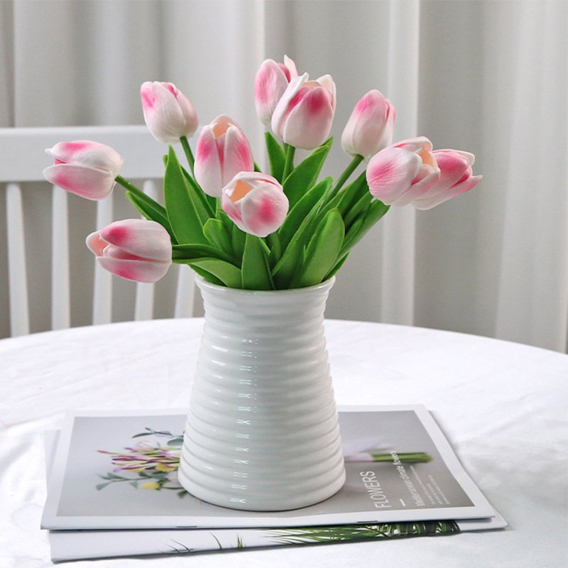 Pu Tulip Simulation Feel Tulip Flower Home Decoration Ornaments Wedding Photography Props Fake Flowers