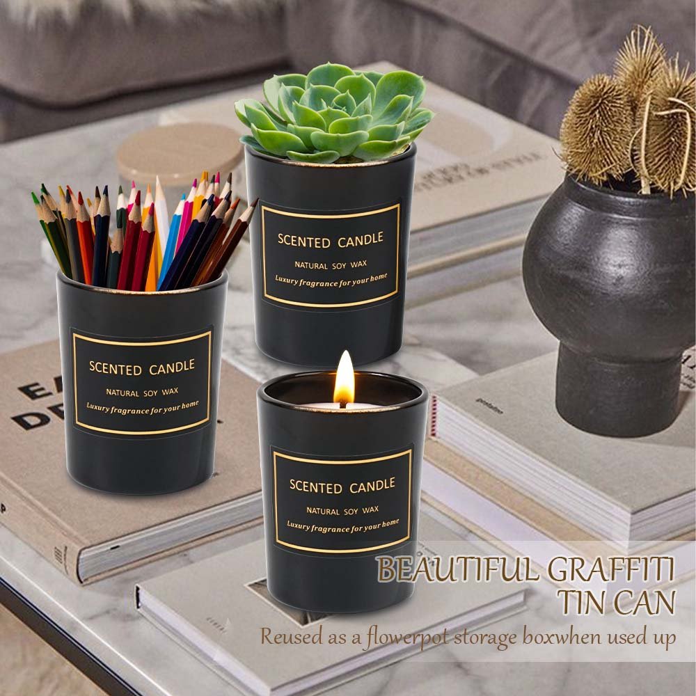 Decor Wholesale Gift Handmade Candle Custom Fragrance Tin Can Crystal Glass Soy Wax Scented Candles With Box