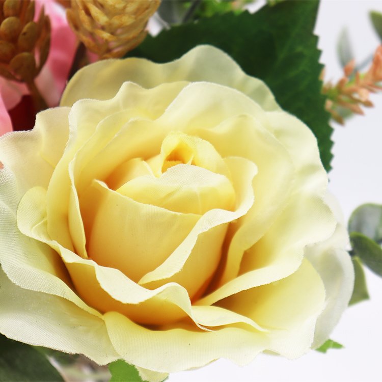 Wholesale 38cm 5-Head Peony Rose Bundle Preserved Outdoor Wedding Bride Bouquet & Home Decor Dried Flowers & Plants
