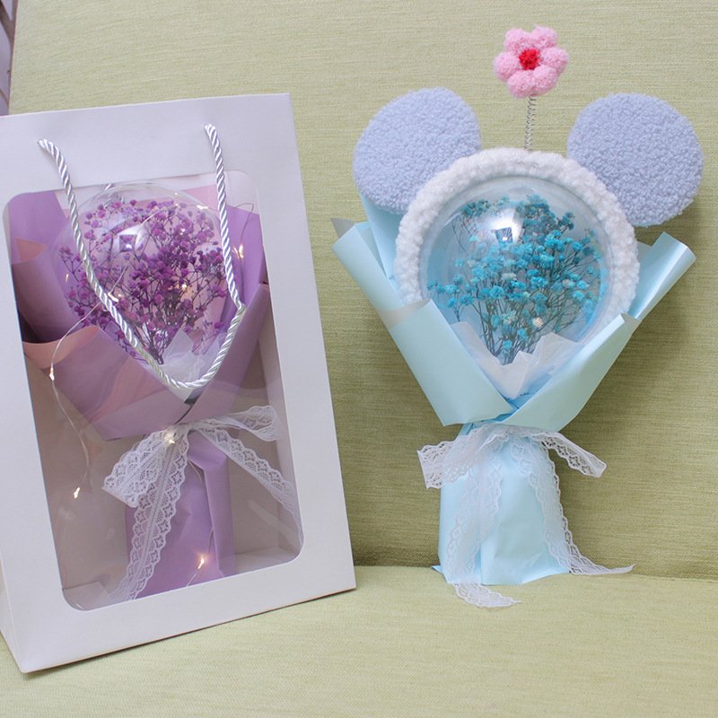Hot sale Valentine's Day colorful mini baby's breath soap flowers dried flowers bouquet gift