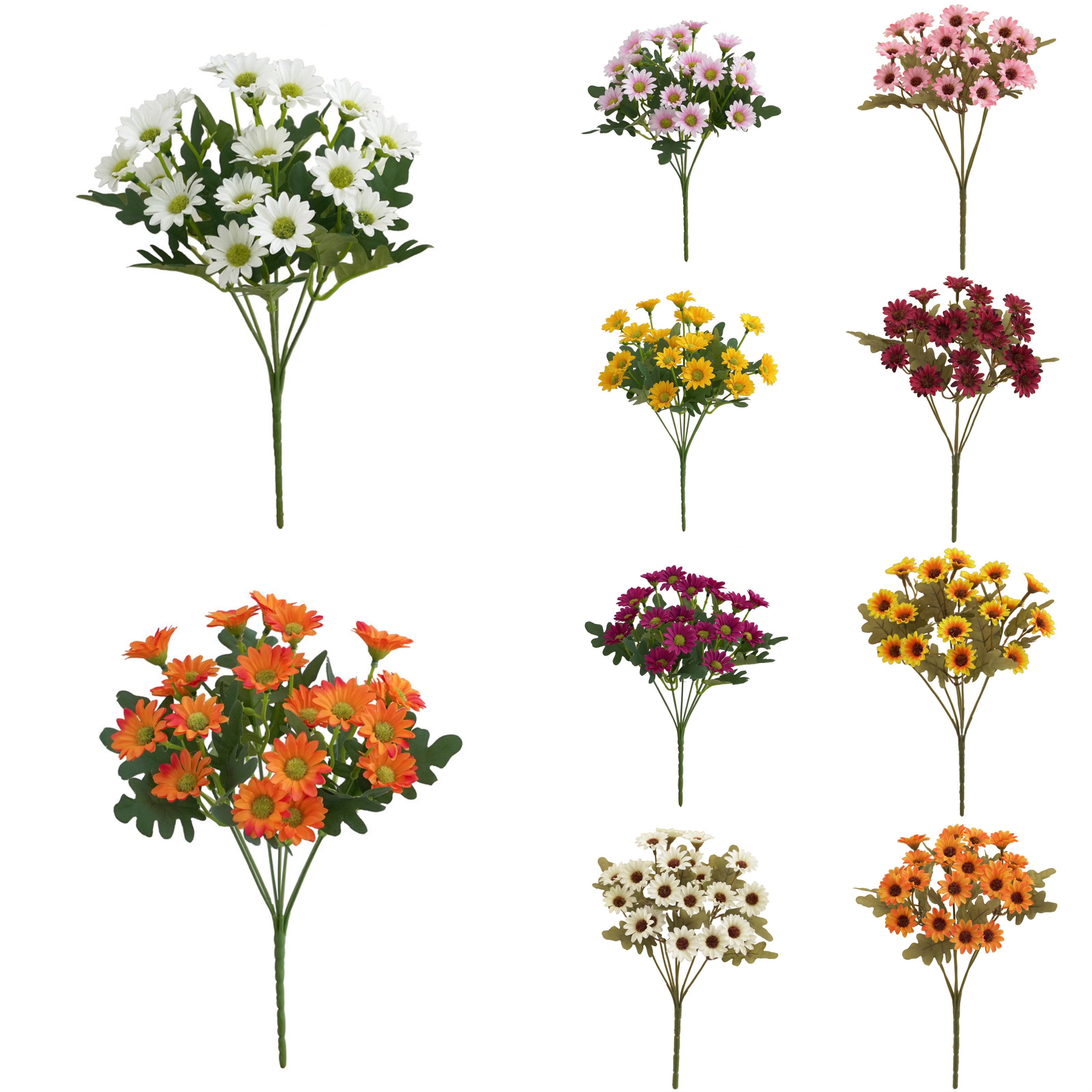 Customizable Size Artificial Daisy Flower Silken Bouquet Pastoral Home Garden Window Decor for Indoor Outdoor Wedding Wall Usage