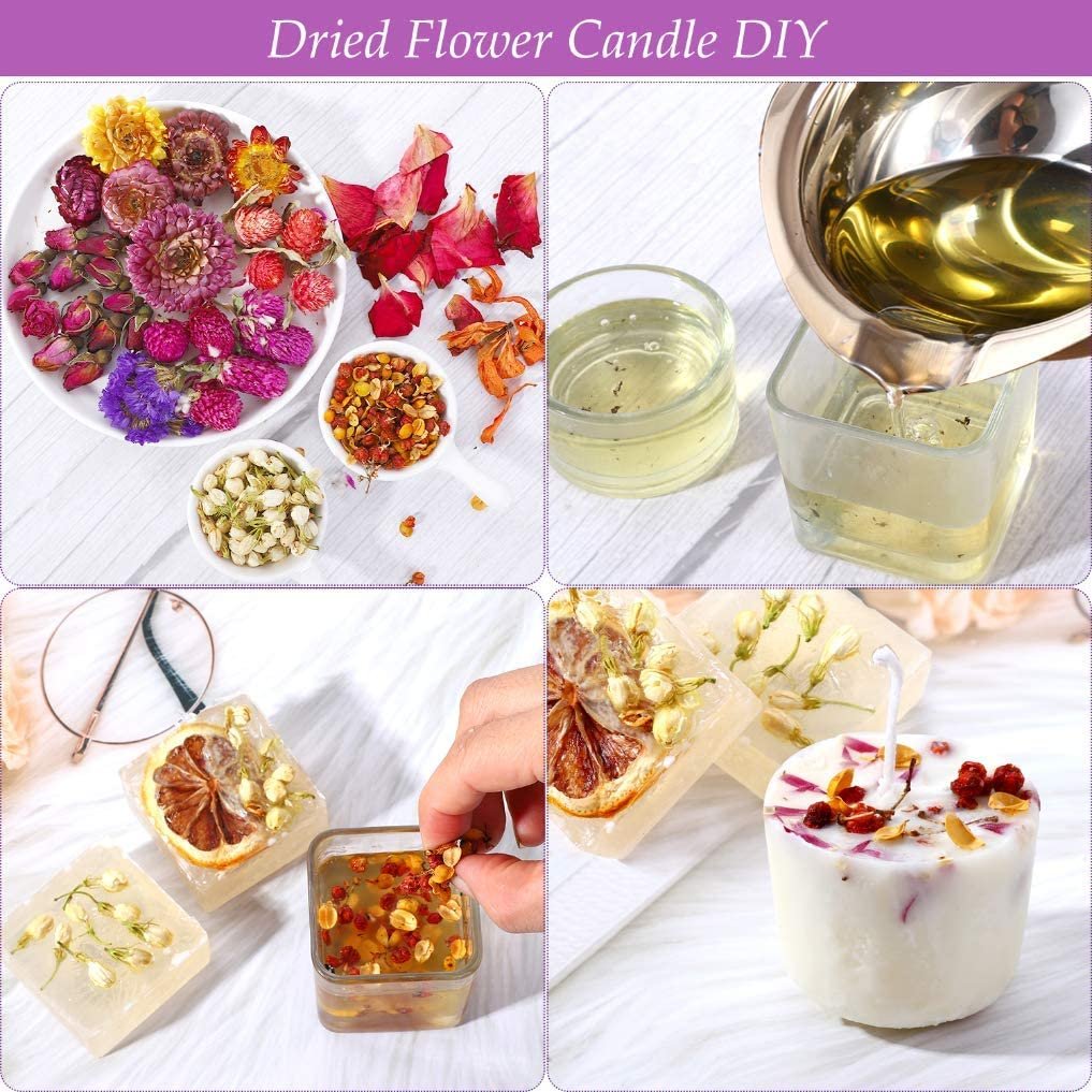 Mother's Day Soap Easplanters Dried Flowbark Boxs Kit for Soap Making DIY Candle Bath Resin 100% Natural 21 Bags Dried Flowers