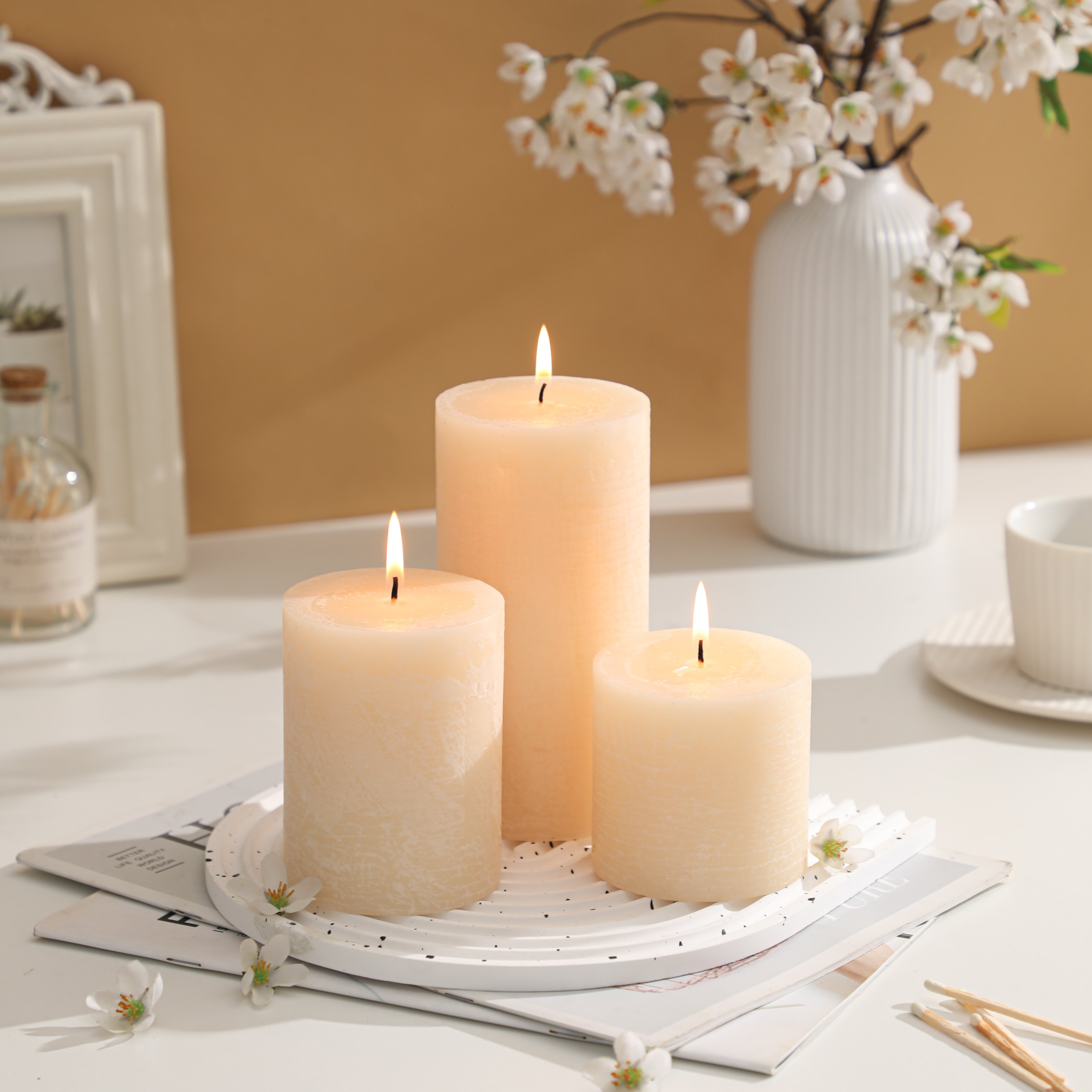 Luxury private label dried flower fragrance bougie kerze kaars spiritual aromatherapy scented tin soy wax candle/candels