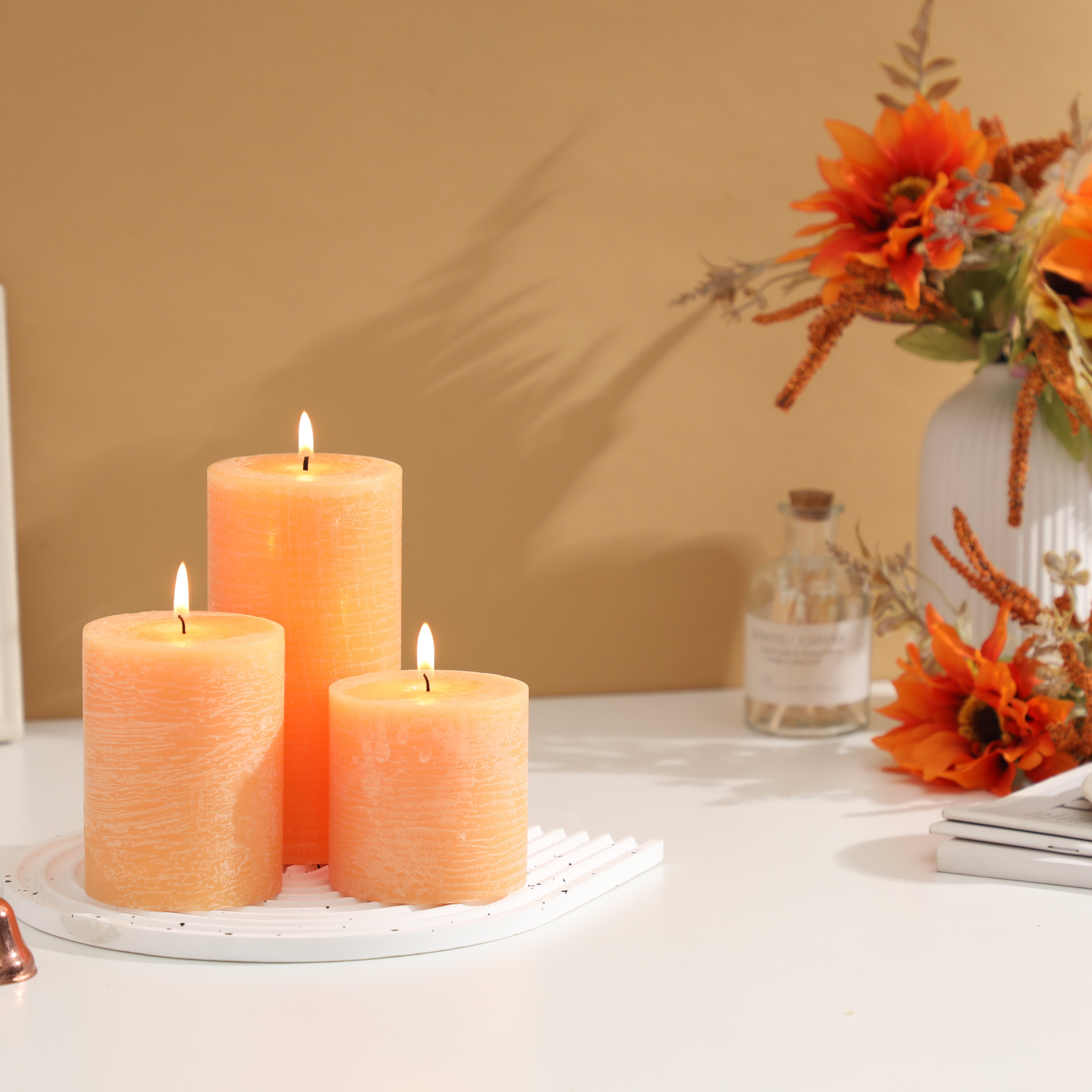 Luxury private label dried flower fragrance bougie kerze kaars spiritual aromatherapy scented tin soy wax candle/candels