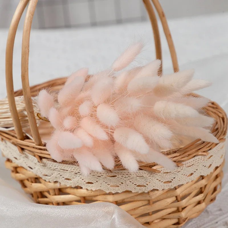 Multicolor 60pcs Wedding Decor Bunny Tails Grass Flower Preserved Rabbit Tail Home DIY Bouquet for Christmas Party Easter