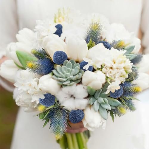 30pcs Dried Flowers Dried Billy Balls Dried Golden Mallet Flower Buttons Yellow Dried Flowers with Stems Fake Silk Dried Flower
