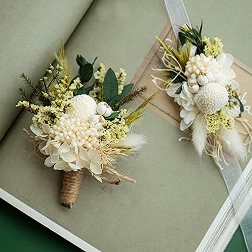 30pcs Dried Flowers Dried Billy Balls Dried Golden Mallet Flower Buttons Yellow Dried Flowers with Stems Fake Silk Dried Flower
