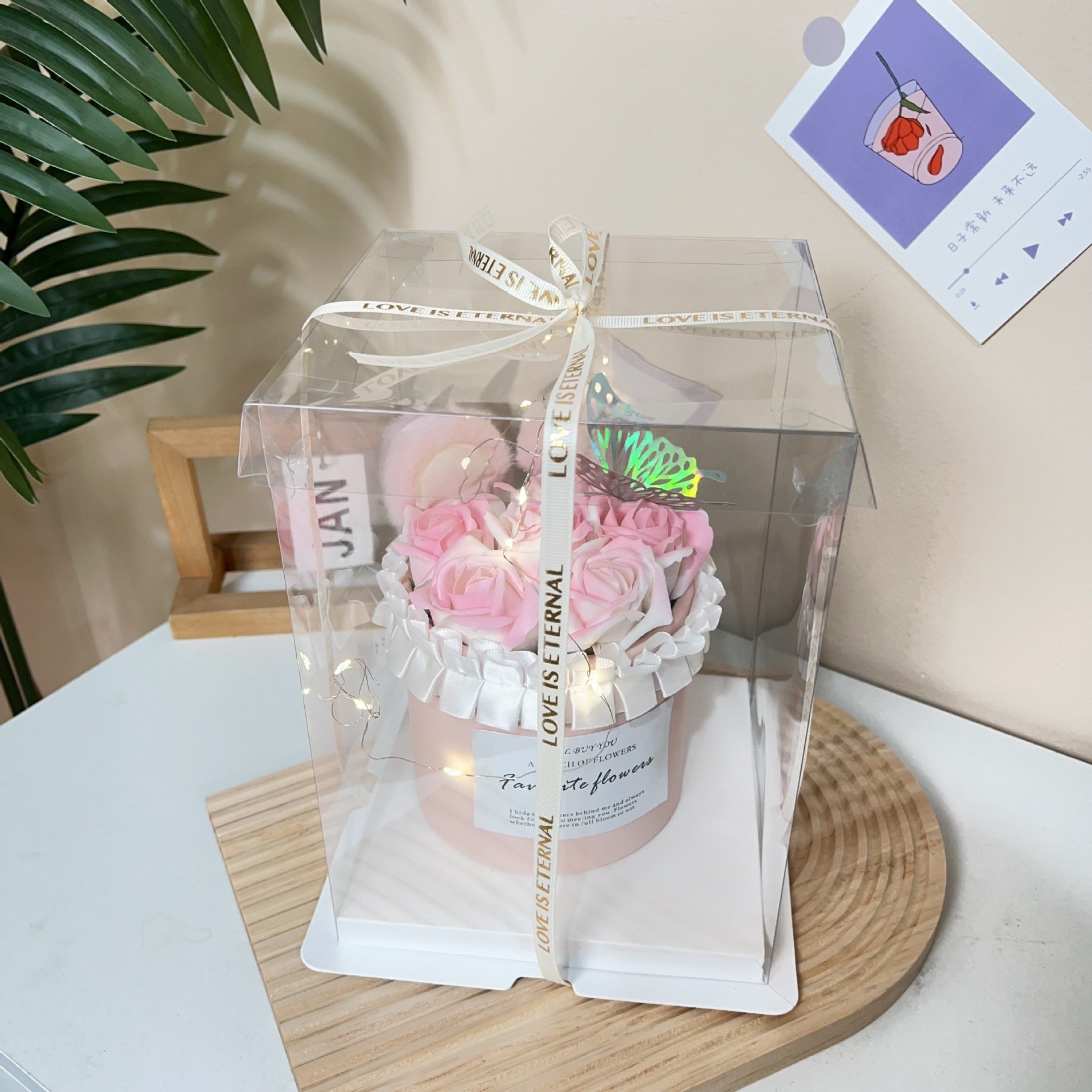 Valentine's day gift handmade preserved flower flower and dried flower bouquet with gift box gift for festivals