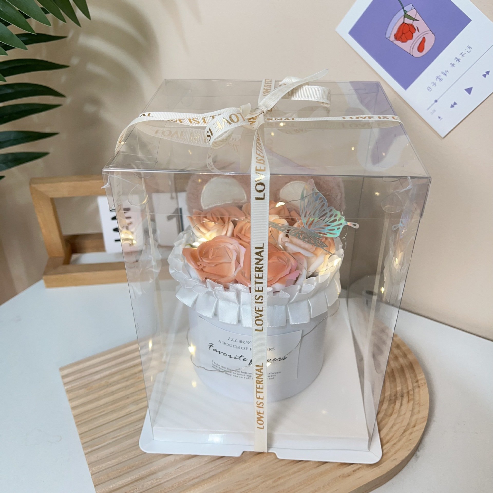 Valentine's day gift handmade preserved flower flower and dried flower bouquet with gift box gift for festivals