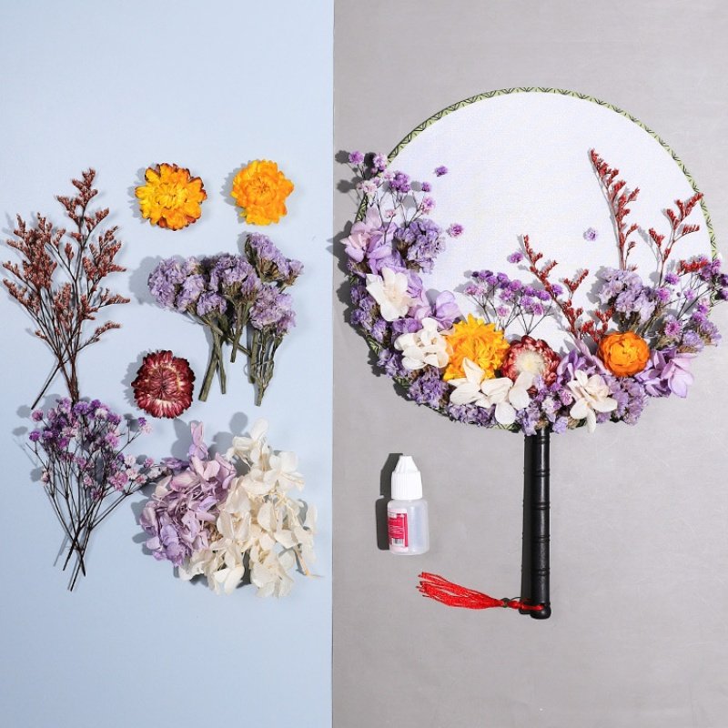 Hand-made Diy Photo Frame,Fan,Candle,Incense,Drop Glue And Dried Flower Material Package