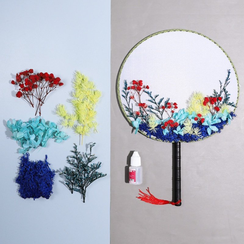 Hand-made Diy Photo Frame,Fan,Candle,Incense,Drop Glue And Dried Flower Material Package
