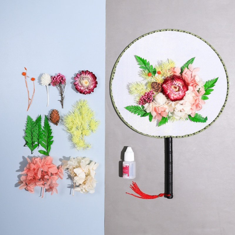 Hand-made Diy Photo Frame,Fan,Candle,Incense,Drop Glue And Dried Flower Material Package