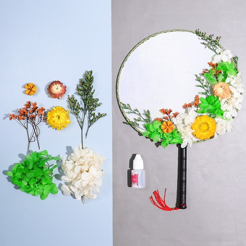 Hand-made Diy Photo Frame,Fan,Candle,Incense,Drop Glue And Dried Flower Material Package
