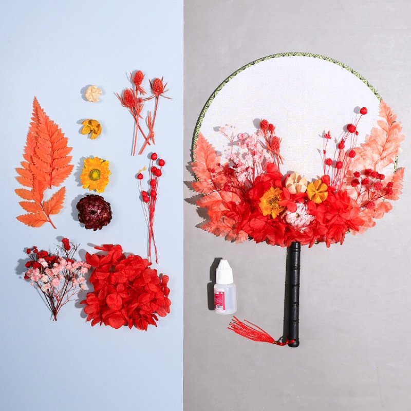 Hand-made Diy Photo Frame,Fan,Candle,Incense,Drop Glue And Dried Flower Material Package