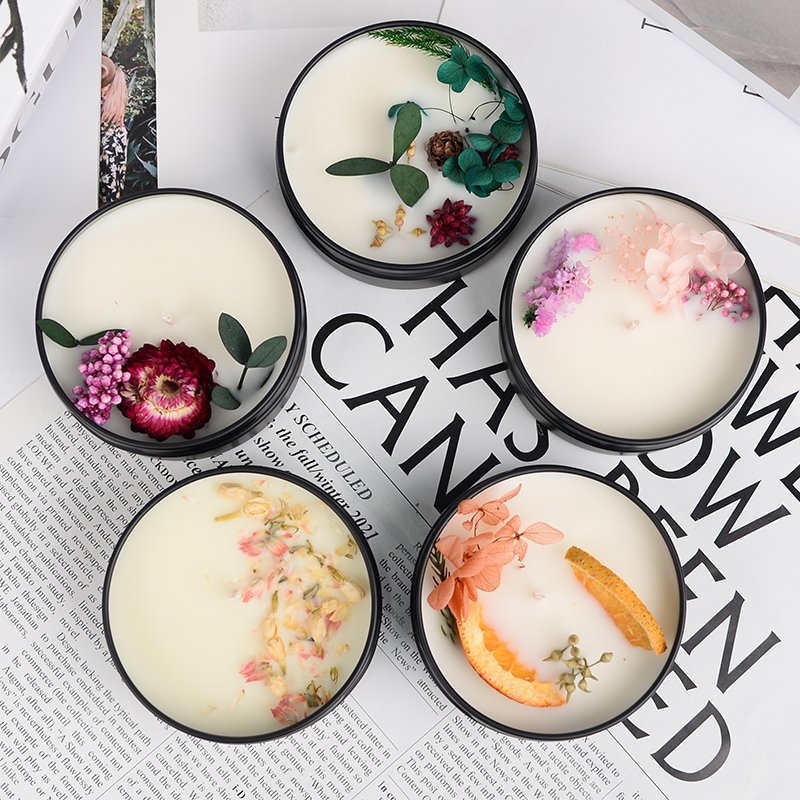 Canned Candledried Flower Scented Candle Gift Boxhandmade Candles Creative Romantic Smokeless Scented Candles