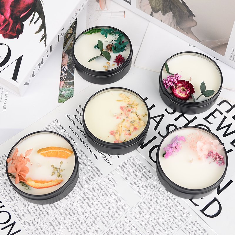 Canned Candledried Flower Scented Candle Gift Boxhandmade Candles Creative Romantic Smokeless Scented Candles
