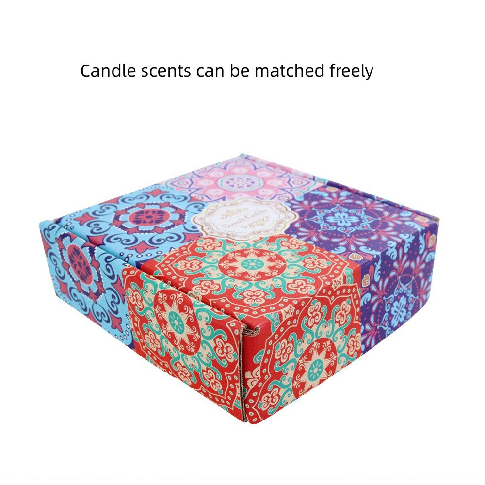 Hot Selling 4PCS/Pack Soybean Wax Metal Jar Scented Candles Dried Flower Fragrance Candles