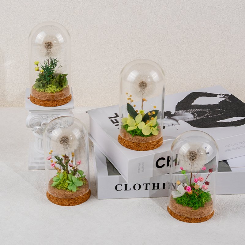 Eternal Flower Arrangement Morthers Day Christmas Ornaments Everlasting Preserved Forever Roses Dried Dandelion Flower In Glass