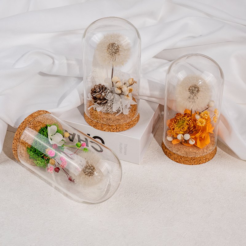 Eternal Flower Arrangement Morthers Day Christmas Ornaments Everlasting Preserved Forever Roses Dried Dandelion Flower In Glass