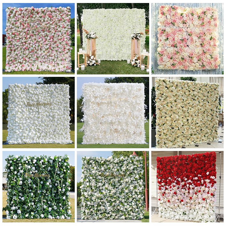 Dried Decor 10 X Fabric Wedding Backdrops Artificial Decoration And Balloon Roll Up Flower Wall