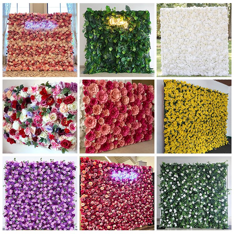 Dried Decor 10 X Fabric Wedding Backdrops Artificial Decoration And Balloon Roll Up Flower Wall