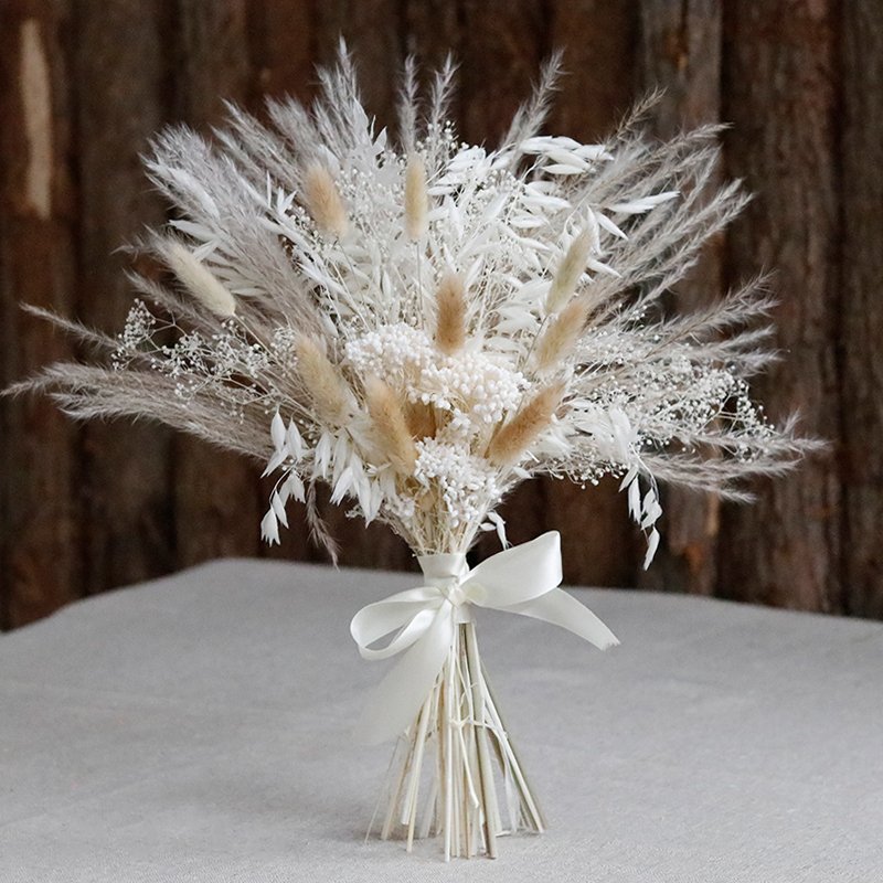 Hot Selling Nature Reed Grass and Dried Bunny Tails small Pampas Grass real dried Flowers bouquet For Wedding Party home Decor